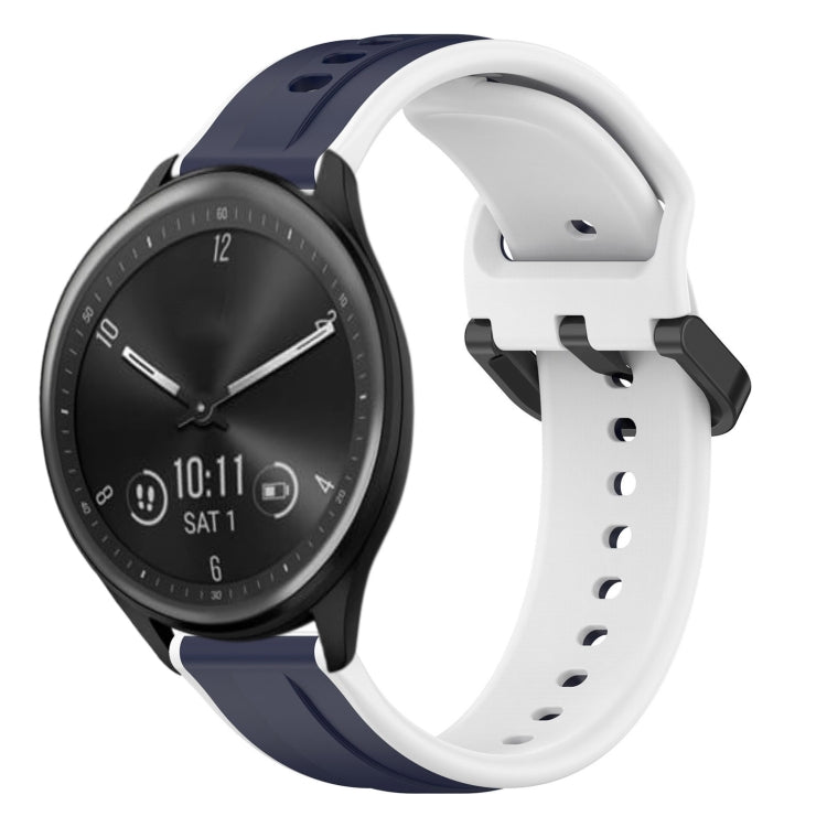 For Garmin Vivomove Sport 20mm Convex Loop Two-Color Silicone Watch Band