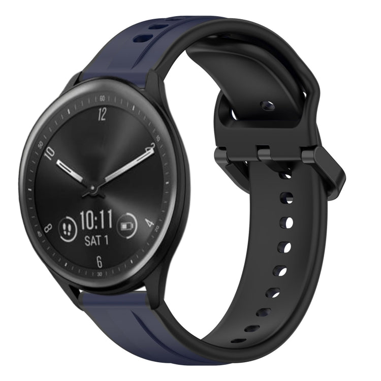 For Garmin Vivomove Sport 20mm Convex Loop Two-Color Silicone Watch Band