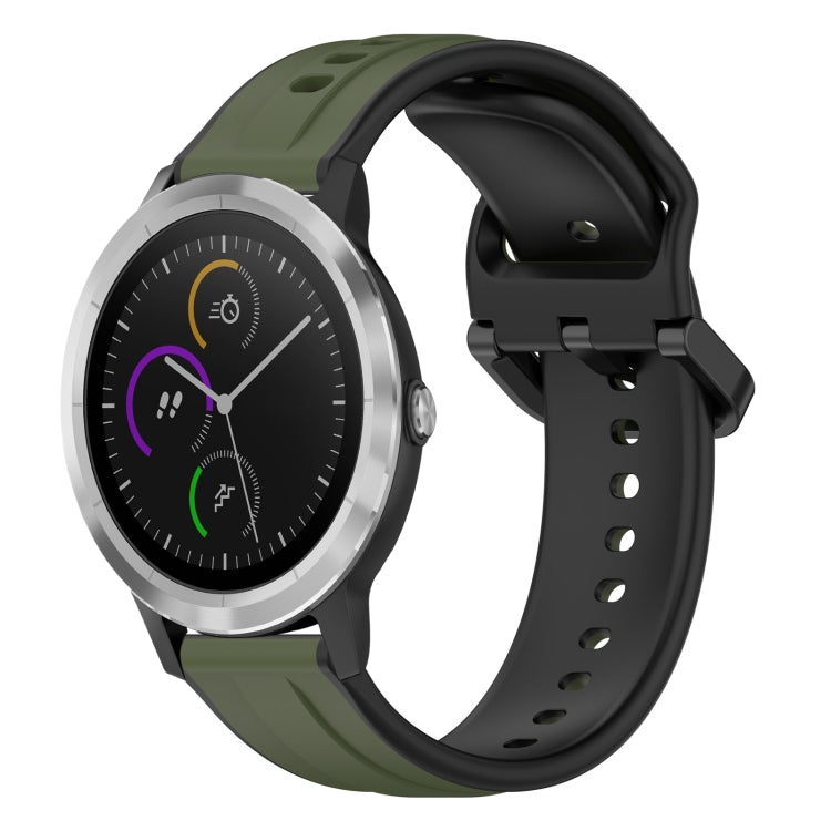 For Garmin Vivoactive3 20mm Convex Loop Two-Color Silicone Watch Band