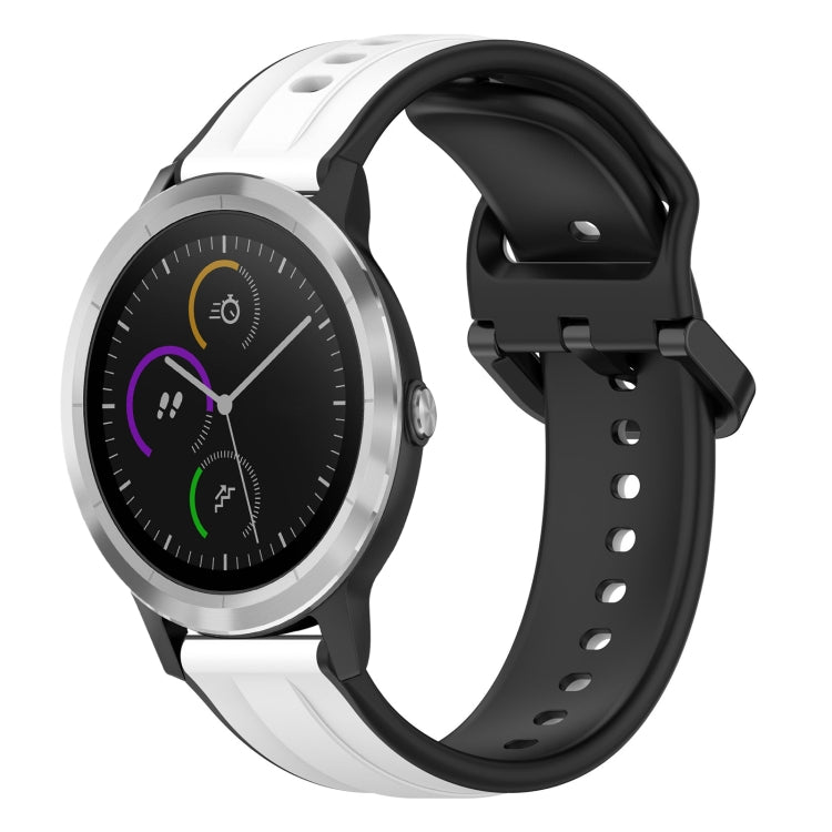 For Garmin Vivoactive3 20mm Convex Loop Two-Color Silicone Watch Band