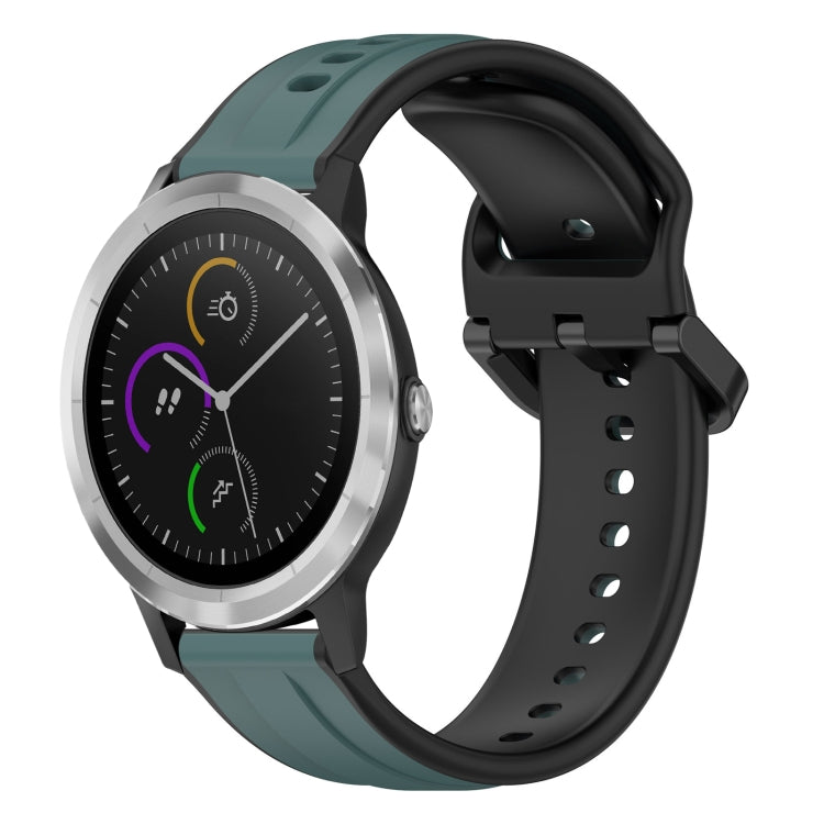 For Garmin Vivoactive3 20mm Convex Loop Two-Color Silicone Watch Band