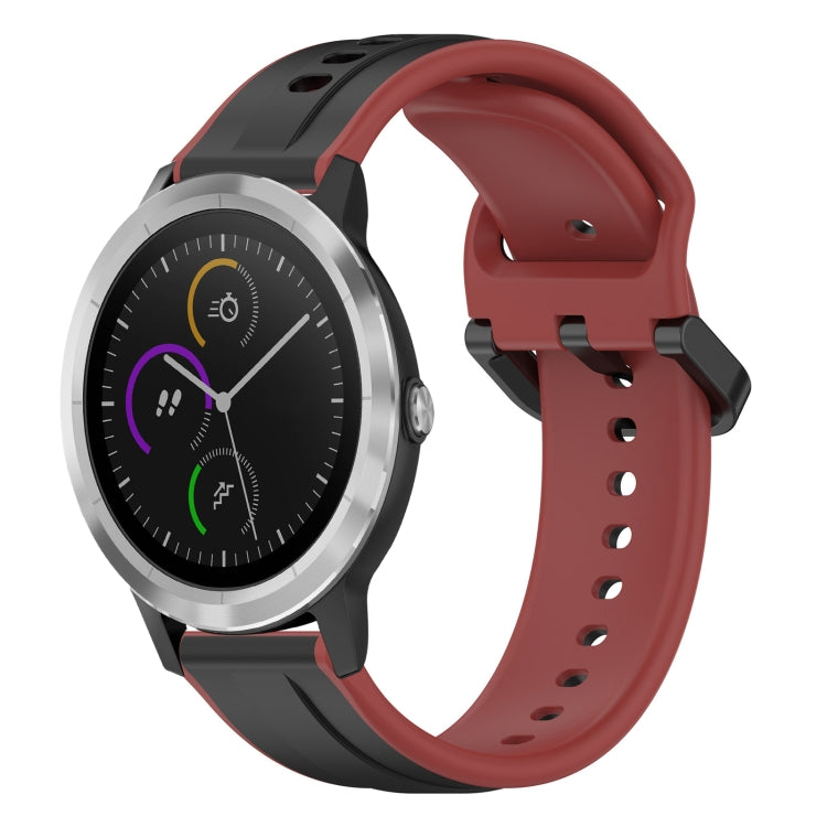 For Garmin Vivoactive3 20mm Convex Loop Two-Color Silicone Watch Band