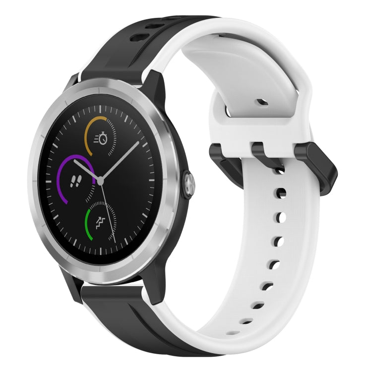 For Garmin Vivoactive3 20mm Convex Loop Two-Color Silicone Watch Band