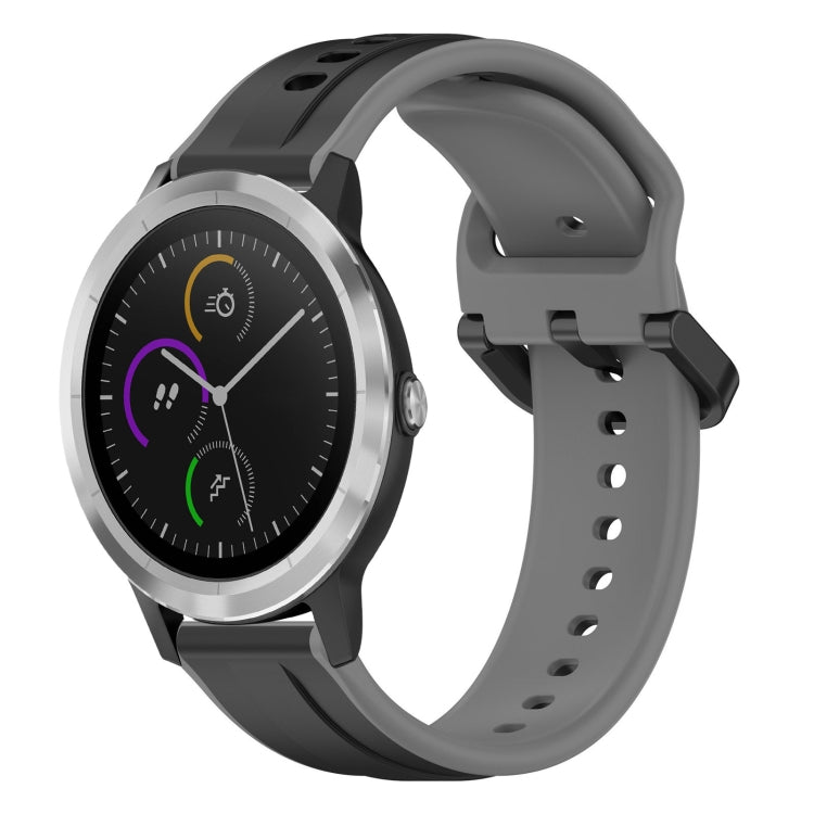 For Garmin Vivoactive3 20mm Convex Loop Two-Color Silicone Watch Band