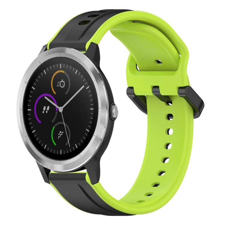 For Garmin Vivoactive3 20mm Convex Loop Two-Color Silicone Watch Band