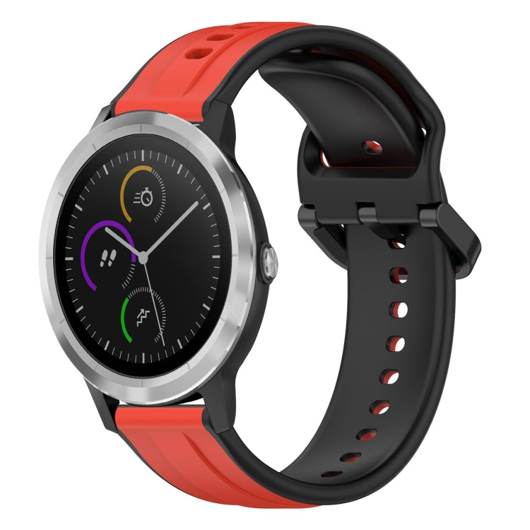 For Garmin Vivoactive3 20mm Convex Loop Two-Color Silicone Watch Band