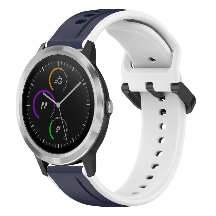 For Garmin Vivoactive3 20mm Convex Loop Two-Color Silicone Watch Band