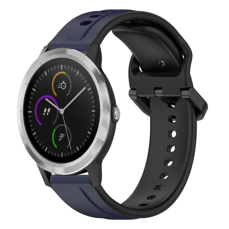 For Garmin Vivoactive3 20mm Convex Loop Two-Color Silicone Watch Band