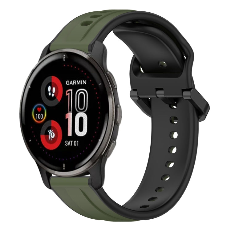 For Garmin Venu 2 Plus 20mm Convex Loop Two-Color Silicone Watch Band