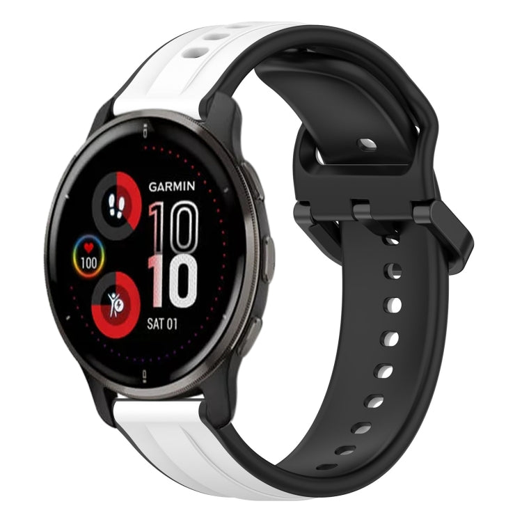 For Garmin Venu 2 Plus 20mm Convex Loop Two-Color Silicone Watch Band