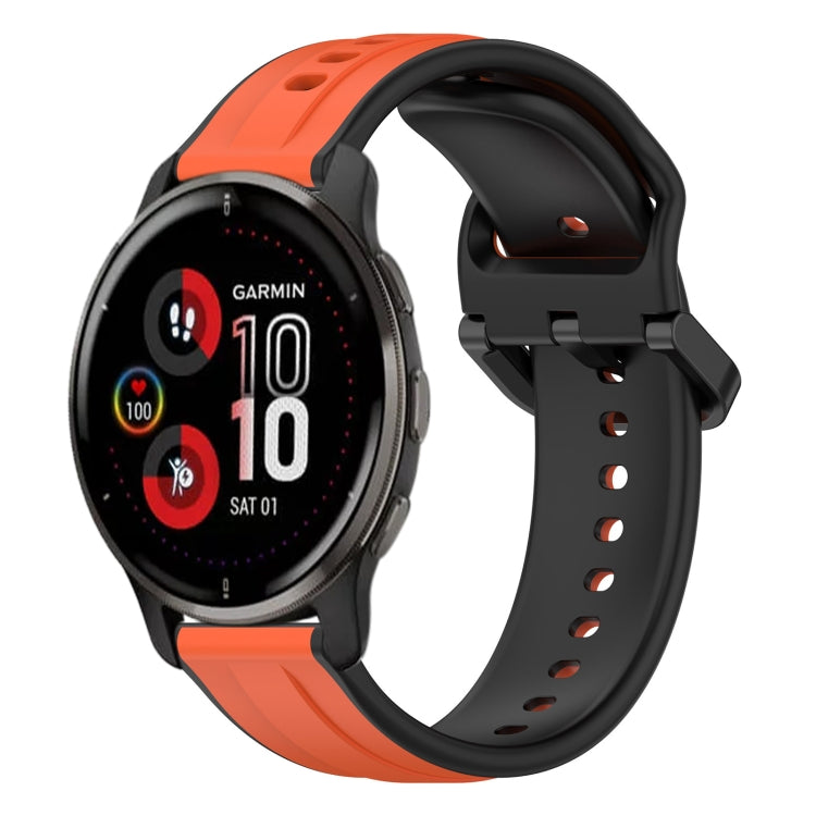 For Garmin Venu 2 Plus 20mm Convex Loop Two-Color Silicone Watch Band