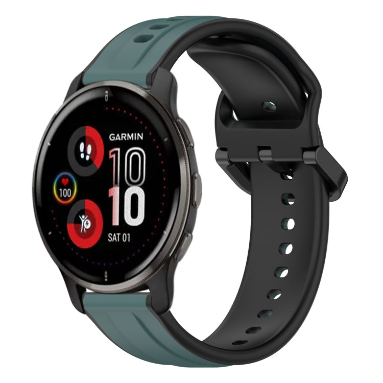 For Garmin Venu 2 Plus 20mm Convex Loop Two-Color Silicone Watch Band