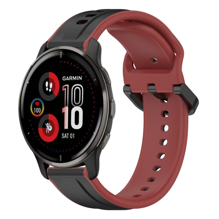 For Garmin Venu 2 Plus 20mm Convex Loop Two-Color Silicone Watch Band