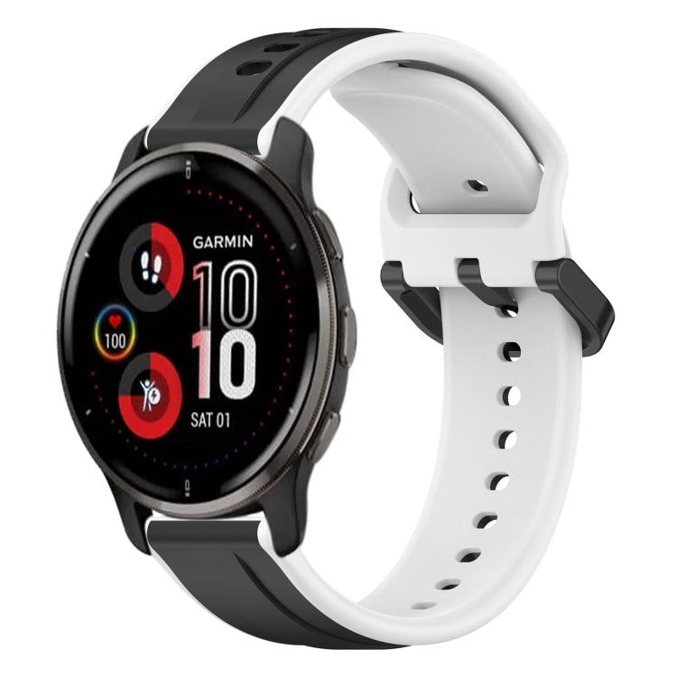 For Garmin Venu 2 Plus 20mm Convex Loop Two-Color Silicone Watch Band
