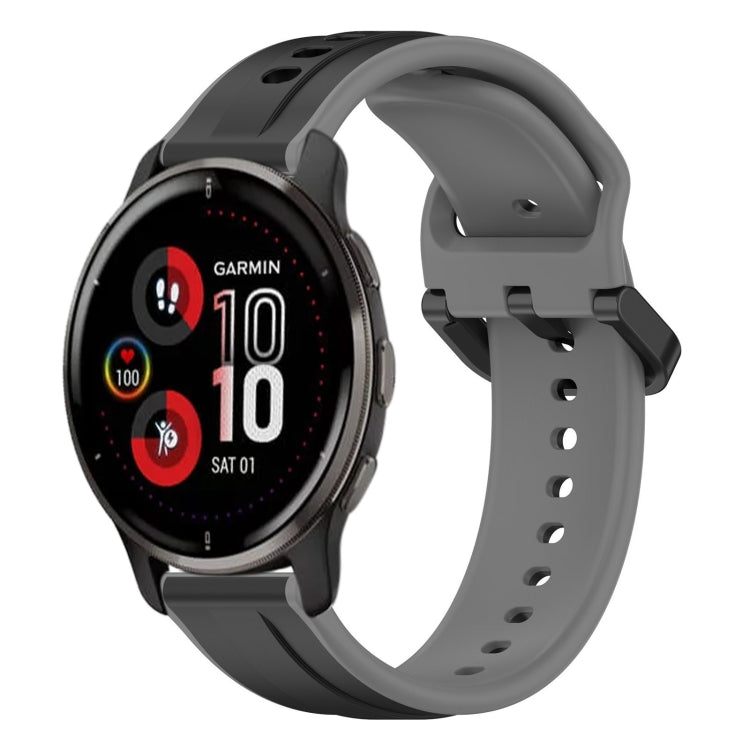 For Garmin Venu 2 Plus 20mm Convex Loop Two-Color Silicone Watch Band