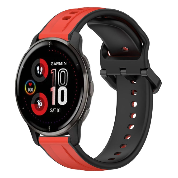 For Garmin Venu 2 Plus 20mm Convex Loop Two-Color Silicone Watch Band