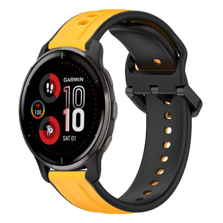 For Garmin Venu 2 Plus 20mm Convex Loop Two-Color Silicone Watch Band