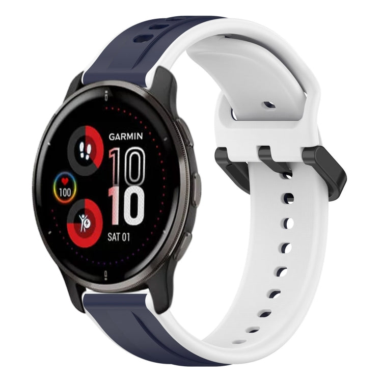 For Garmin Venu 2 Plus 20mm Convex Loop Two-Color Silicone Watch Band