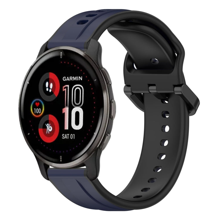For Garmin Venu 2 Plus 20mm Convex Loop Two-Color Silicone Watch Band