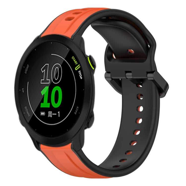 For Garmin Forerunner 158 20mm Convex Loop Two-Color Silicone Watch Band