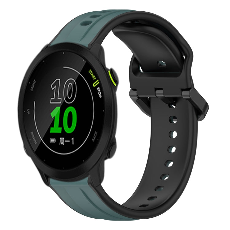 For Garmin Forerunner 158 20mm Convex Loop Two-Color Silicone Watch Band