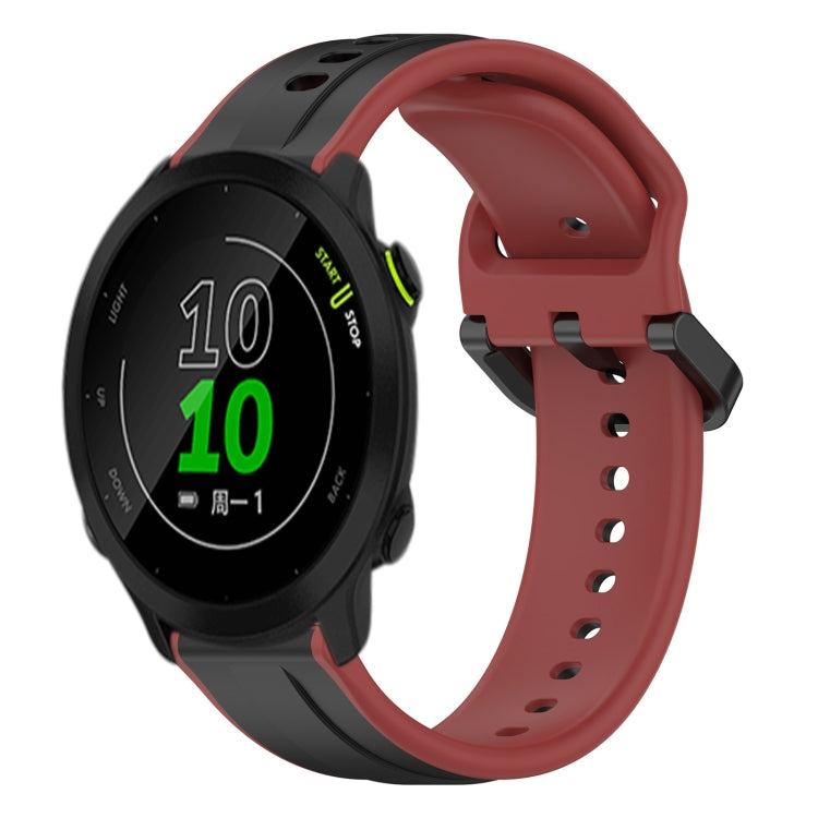 For Garmin Forerunner 158 20mm Convex Loop Two-Color Silicone Watch Band