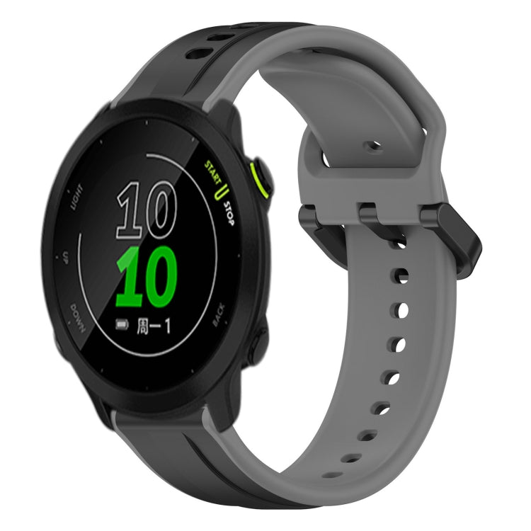 For Garmin Forerunner 158 20mm Convex Loop Two-Color Silicone Watch Band