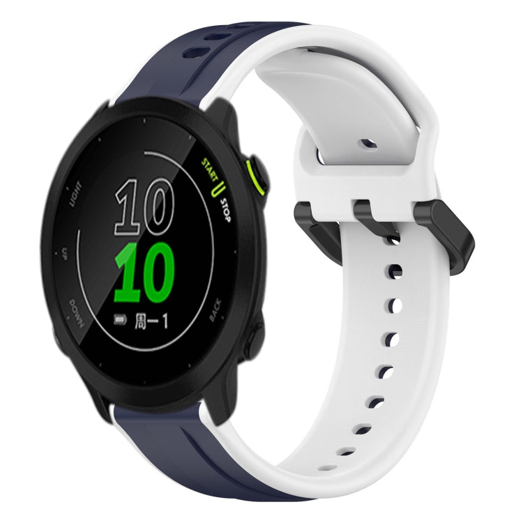 For Garmin Forerunner 158 20mm Convex Loop Two-Color Silicone Watch Band