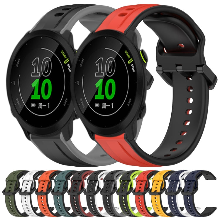 For Garmin Forerunner 158 20mm Convex Loop Two-Color Silicone Watch Band