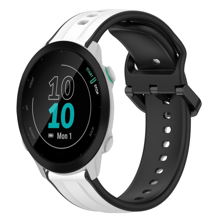 For Garmin Forerunner 55 20mm Convex Loop Two-Color Silicone Watch Band