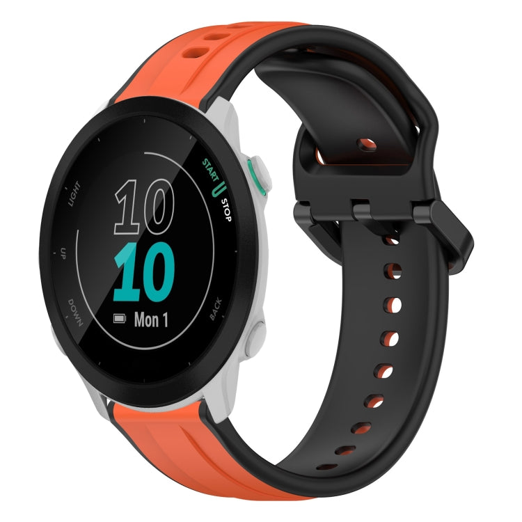 For Garmin Forerunner 55 20mm Convex Loop Two-Color Silicone Watch Band