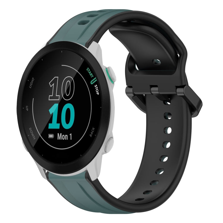 For Garmin Forerunner 55 20mm Convex Loop Two-Color Silicone Watch Band
