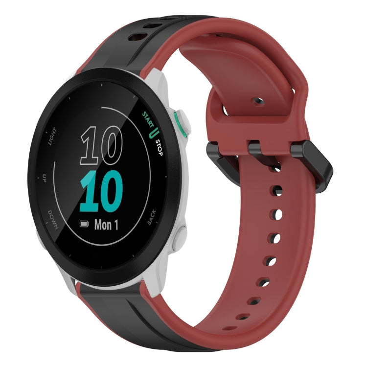 For Garmin Forerunner 55 20mm Convex Loop Two-Color Silicone Watch Band