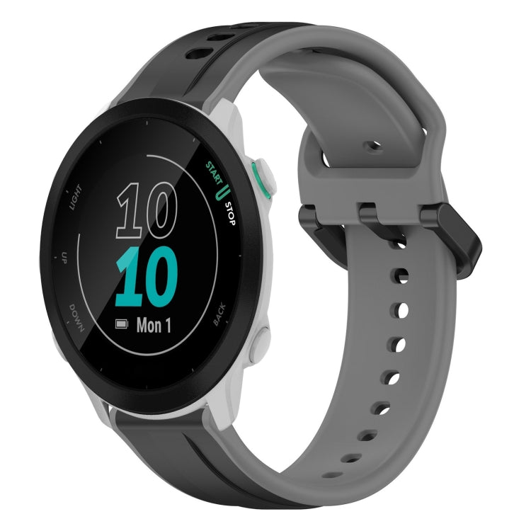For Garmin Forerunner 55 20mm Convex Loop Two-Color Silicone Watch Band