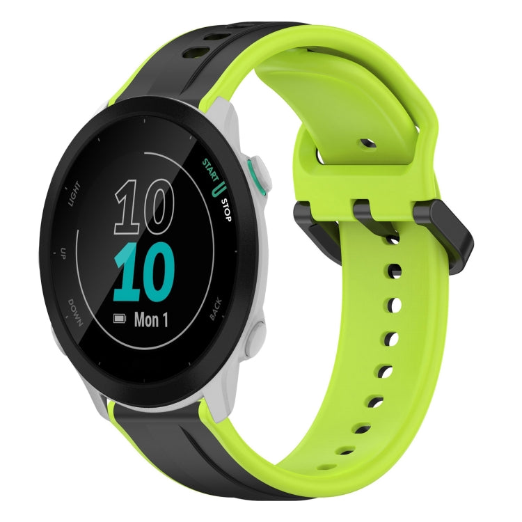 For Garmin Forerunner 55 20mm Convex Loop Two-Color Silicone Watch Band