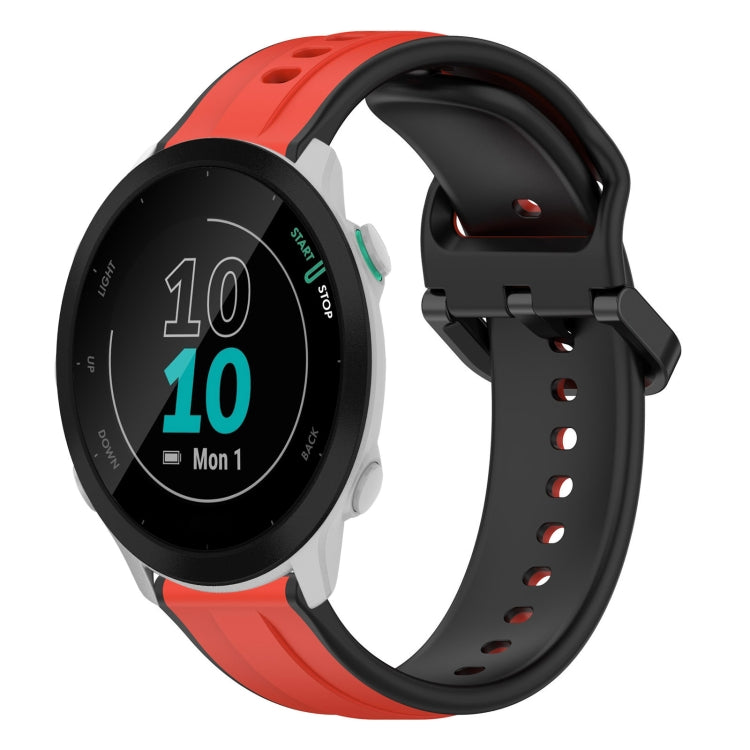 For Garmin Forerunner 55 20mm Convex Loop Two-Color Silicone Watch Band