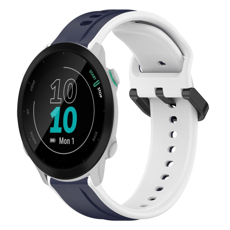 For Garmin Forerunner 55 20mm Convex Loop Two-Color Silicone Watch Band