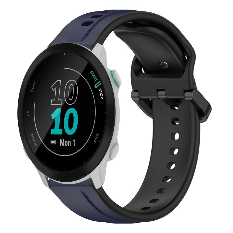 For Garmin Forerunner 55 20mm Convex Loop Two-Color Silicone Watch Band