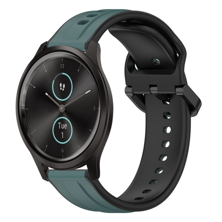 For Garmin VivoMove Style 20mm Convex Loop Two-Color Silicone Watch Band