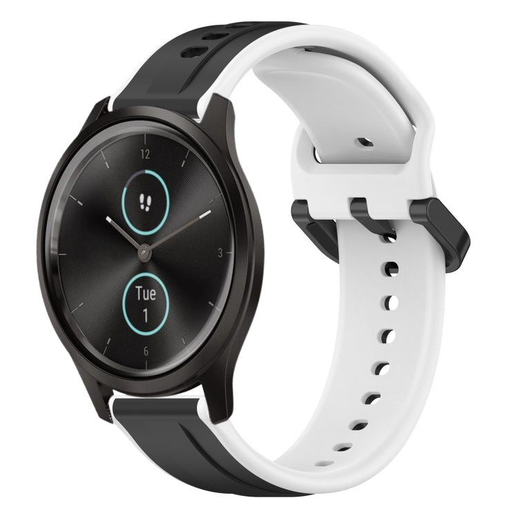 For Garmin VivoMove Style 20mm Convex Loop Two-Color Silicone Watch Band