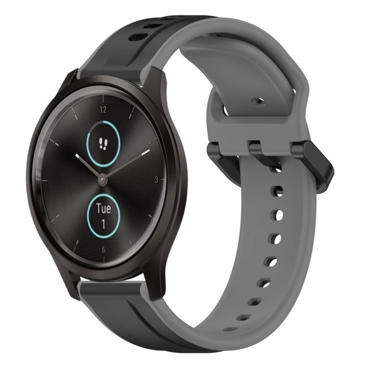 For Garmin VivoMove Style 20mm Convex Loop Two-Color Silicone Watch Band