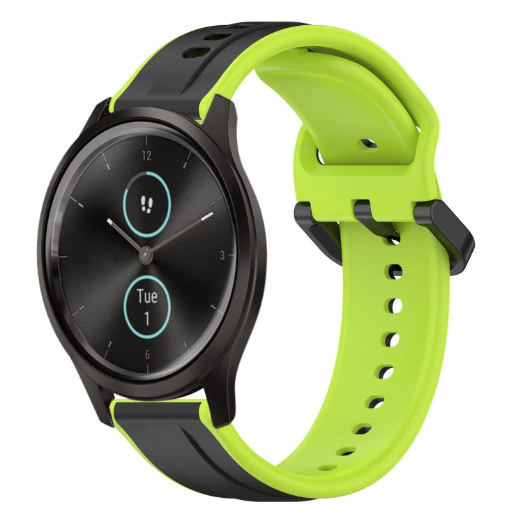 For Garmin VivoMove Style 20mm Convex Loop Two-Color Silicone Watch Band