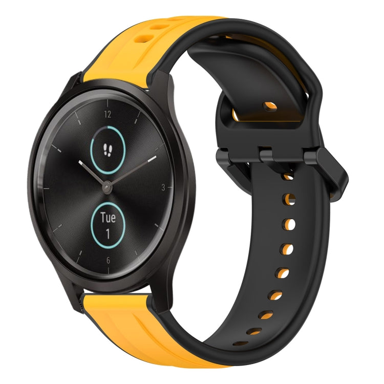 For Garmin VivoMove Style 20mm Convex Loop Two-Color Silicone Watch Band