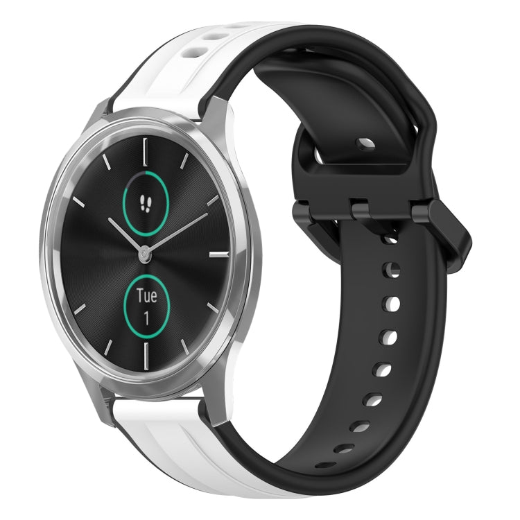 For Garmin VivoMove Luxe 20mm Convex Loop Two-Color Silicone Watch Band