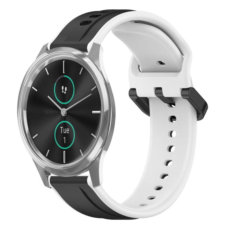 For Garmin VivoMove Luxe 20mm Convex Loop Two-Color Silicone Watch Band