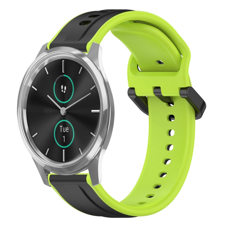 For Garmin VivoMove Luxe 20mm Convex Loop Two-Color Silicone Watch Band