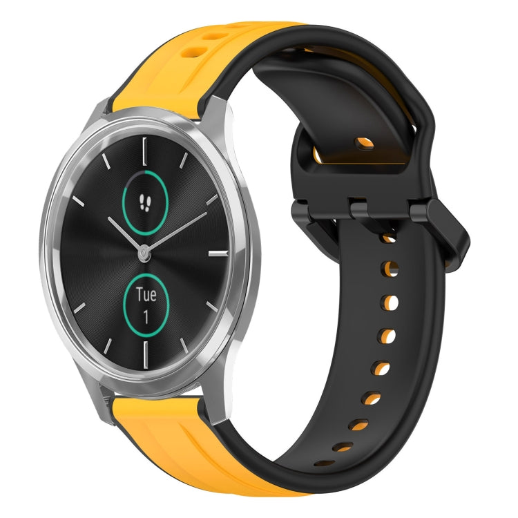 For Garmin VivoMove Luxe 20mm Convex Loop Two-Color Silicone Watch Band