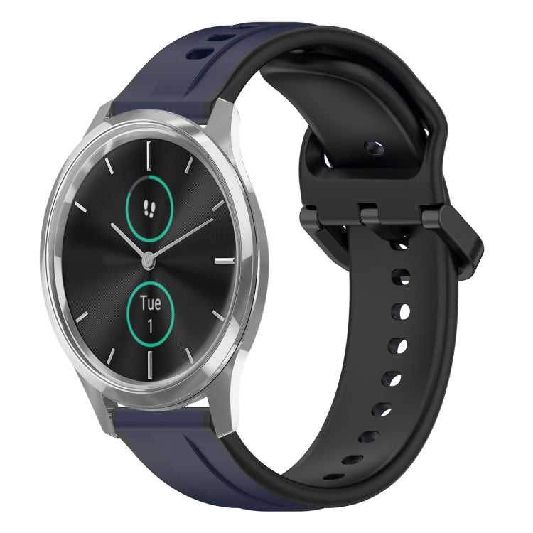 For Garmin VivoMove Luxe 20mm Convex Loop Two-Color Silicone Watch Band