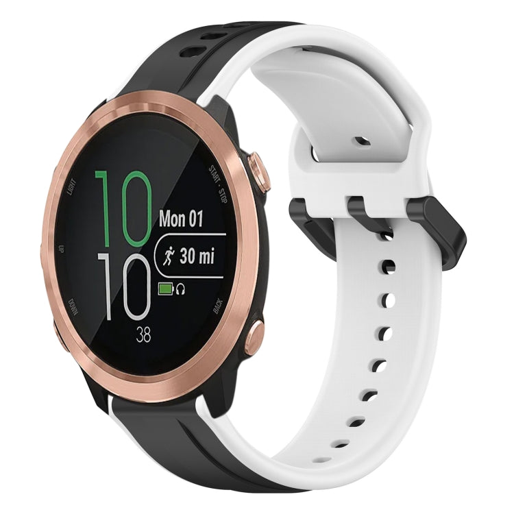 For Garmin Forerunner 645 20mm Convex Loop Two-Color Silicone Watch Band