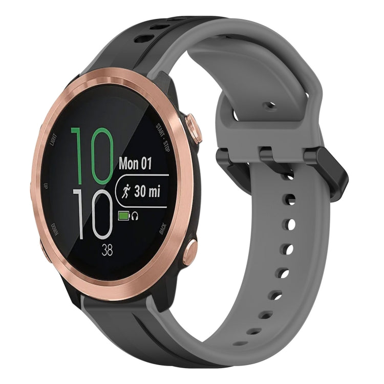For Garmin Forerunner 645 20mm Convex Loop Two-Color Silicone Watch Band